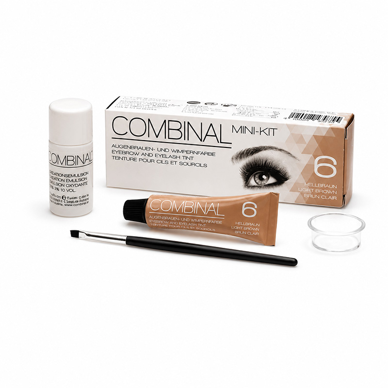 βαφή φρυδιών και βλεφαρίδων combinal light brown set