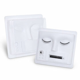 Practice tray για lash extensions με ειδικό σχεδιασμό εξάσκησης και φυσική τοποθέτηση βλεφαρίδων.