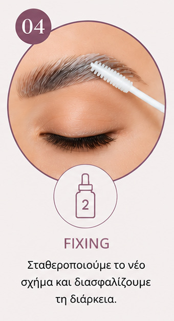 Εφαρμογή Fixing Lotion στο Brow Lamination