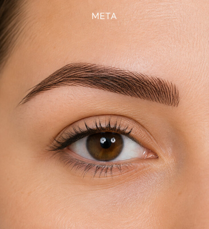 Φρύδια μετά το Microblading στο Χαλάνδρι με φυσικές τριχοειδείς γραμμές και συμμετρικό σχήμα